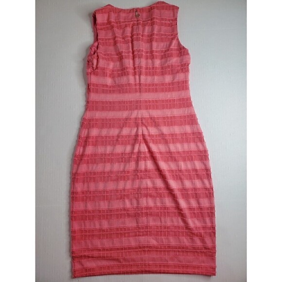 Tommy HILFIGER Womens Pink Striped Sleeveless Crew Neck Short Shift Dress 4 - Picture 4 of 5